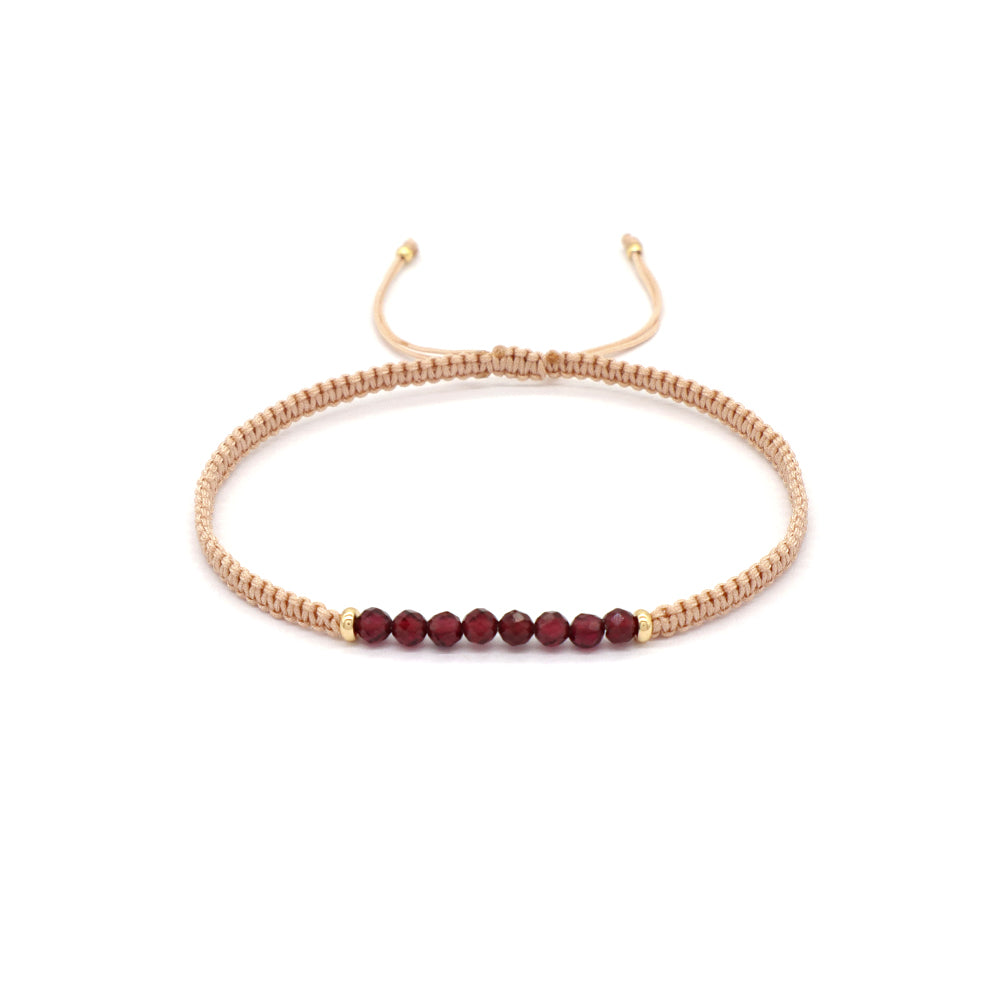 Natural Stone Beads Bracelet With 925 Sterling Silver Beads / Brass Beads