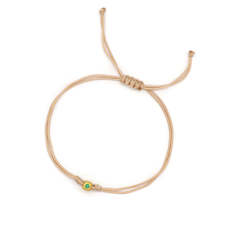 Wholesale Custom Handmade OEM Manufacture Adjustable Hand-Woven Thread Brass Charms Braided Cotton Wire Bracelet Jewelry Bangle Bracelet