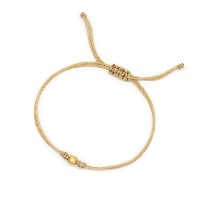 Wholesale Custom Handmade OEM Manufacture Adjustable Hand-Woven Thread Brass Charms Braided Cotton Wire Bracelet Jewelry Bangle Bracelet