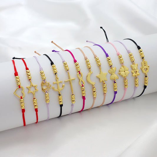Wholesale Custom Handmade OEM Manufacture Adjustable Hand-Woven Thread 925 Sterling Silver Charms Braided Colorful Cotton Wire Bracelet Jewelry Bangle Bracelet