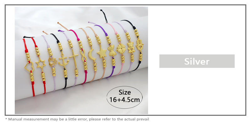 Wholesale Custom Handmade OEM Manufacture Adjustable Hand-Woven Thread 925 Sterling Silver Charms Braided Colorful Cotton Wire Bracelet Jewelry Bangle Bracelet