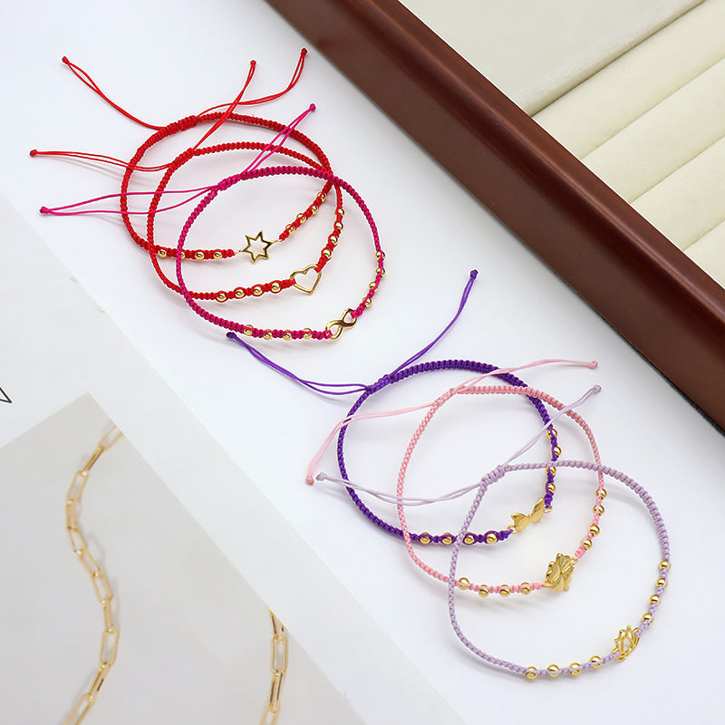 Wholesale Custom Handmade OEM Manufacture Adjustable Hand-Woven Thread 925 Sterling Silver Charms Braided Colorful Cotton Wire Bracelet Jewelry Bangle Bracelet