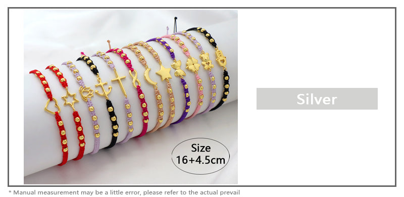 Wholesale Custom Handmade OEM Manufacture Adjustable Hand-Woven Thread 925 Sterling Silver Charms Braided Colorful Cotton Wire Bracelet Jewelry Bangle Bracelet