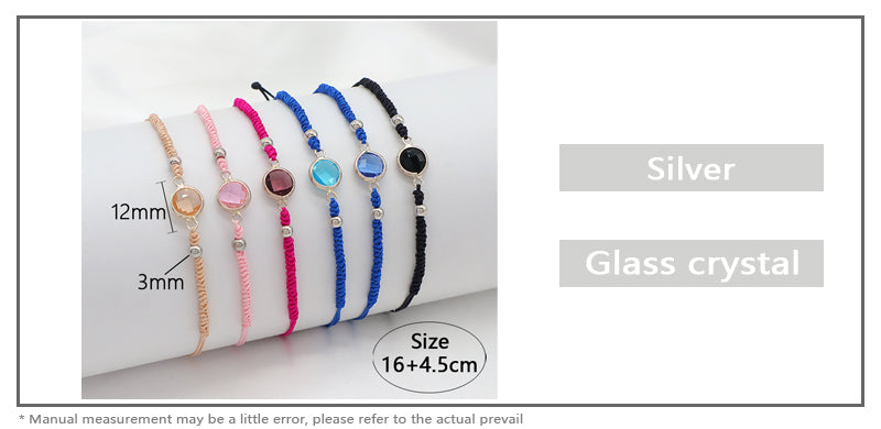 Handmade OEM Manufacture Custom Fashion Gift Braided Multicolour Rope Adjustable 925 Sterling Silver CZ Charm Bracelet For Teen Girl Women