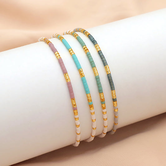 Custom Handmade China Factory Trendy Women Jewelry Manufacture Adjustable Braided Woven Macrame Miyuki Beads Bracelet For Gift