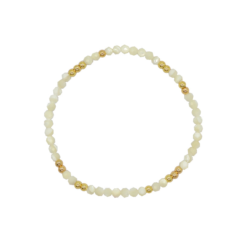 Custom Gemstone Silver Gold Plated 3mm Natural Stone Beads Elastic Handmade Bracelet