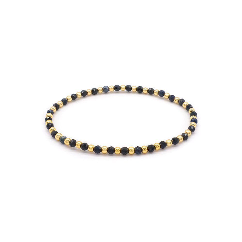 Natural Stone Beads With Gold Plated 925 Sterling Silver Brass Beads Bracelet
