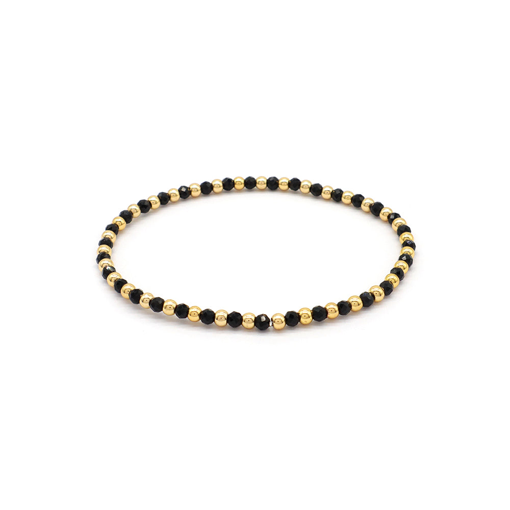 Natural Stone Beads With Gold Plated 925 Sterling Silver Brass Beads Bracelet