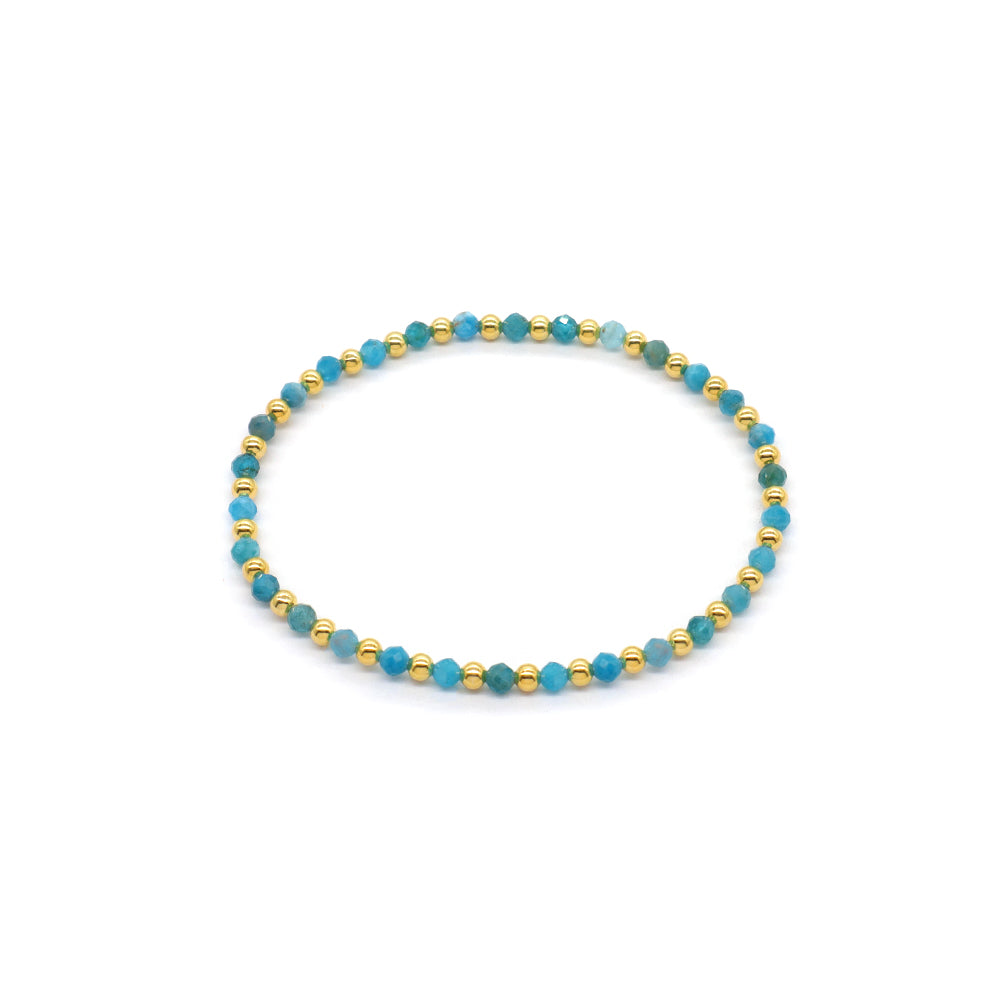 Natural Stone Beads With Gold Plated 925 Sterling Silver Brass Beads Bracelet