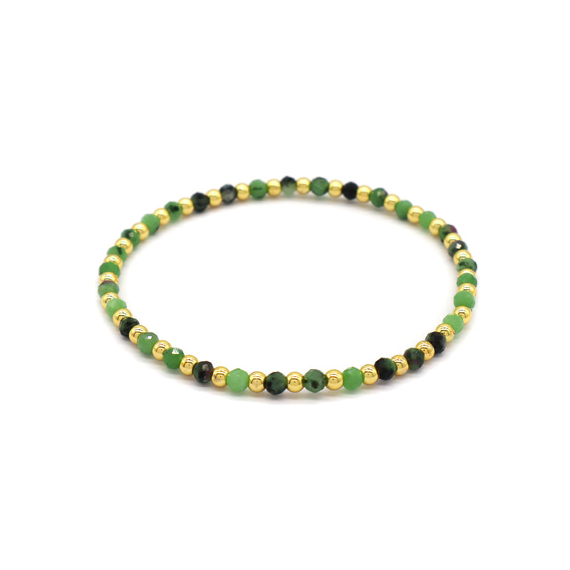 Natural Stone Beads With Gold Plated 925 Sterling Silver Brass Beads Bracelet