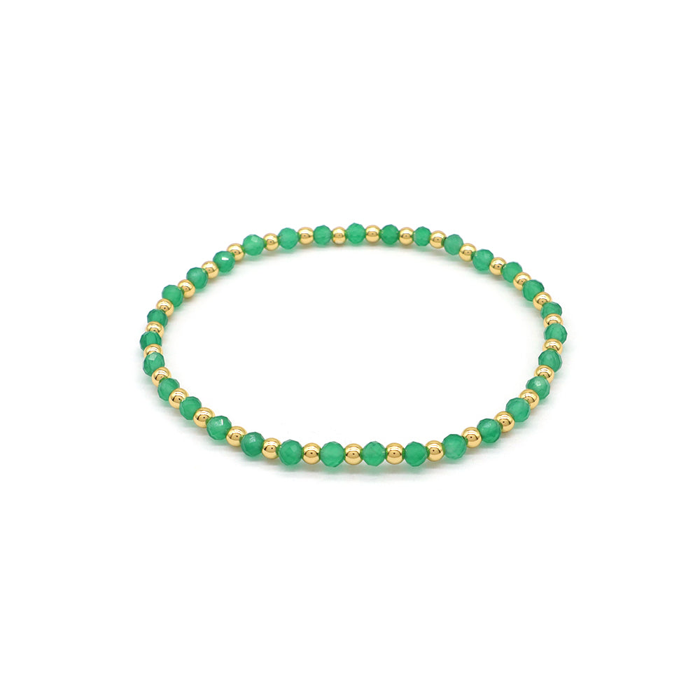 Natural Stone Beads With Gold Plated 925 Sterling Silver Brass Beads Bracelet