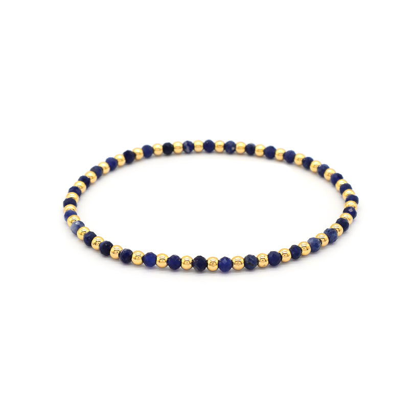 Natural Stone Beads With Gold Plated 925 Sterling Silver Brass Beads Bracelet