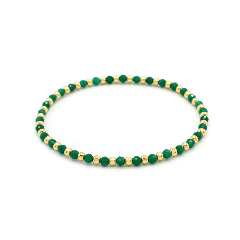 Natural Stone Beads With Gold Plated 925 Sterling Silver Brass Beads Bracelet