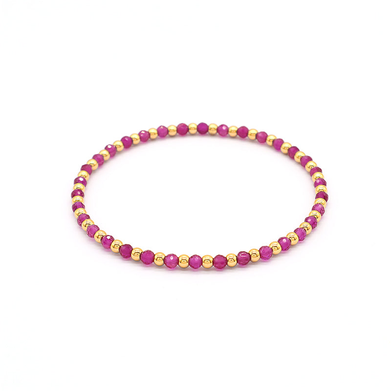 Natural Stone Beads With Gold Plated 925 Sterling Silver Brass Beads Bracelet
