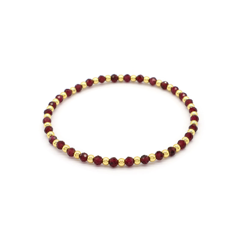 Natural Stone Beads With Gold Plated 925 Sterling Silver Brass Beads Bracelet