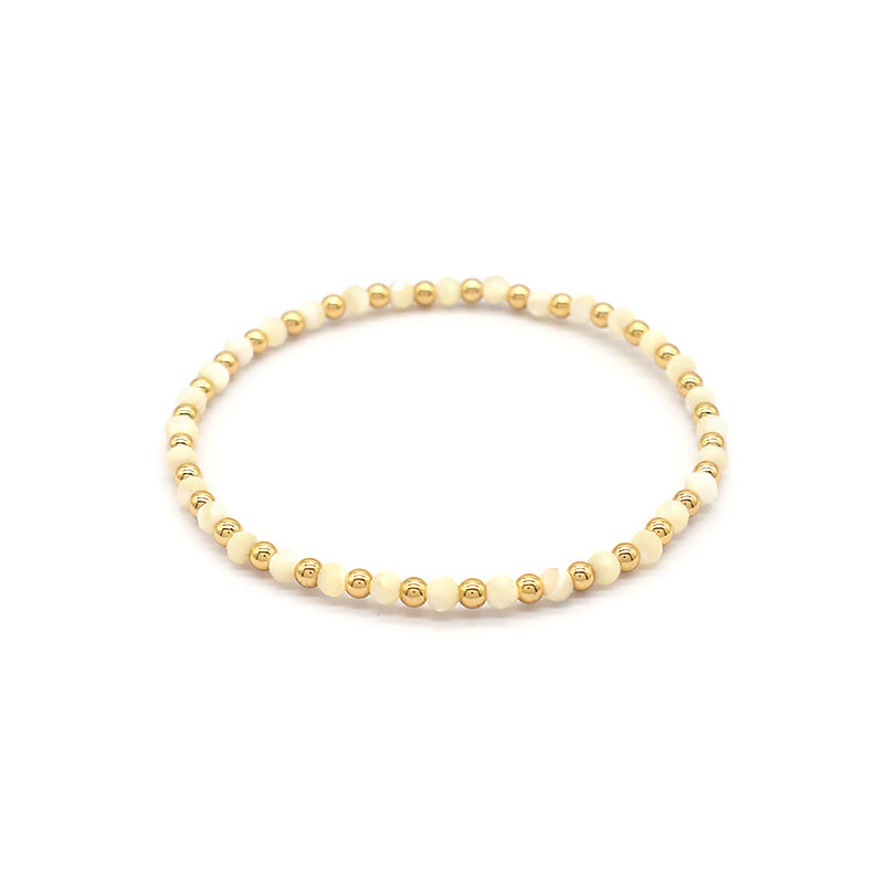 Natural Stone Beads With Gold Plated 925 Sterling Silver Brass Beads Bracelet