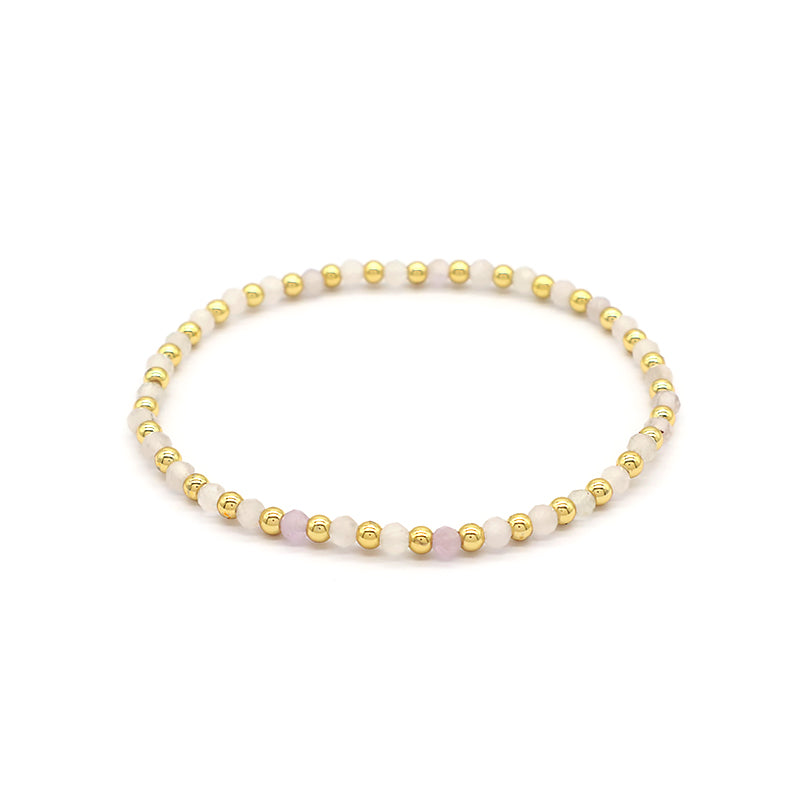 Natural Stone Beads With Gold Plated 925 Sterling Silver Brass Beads Bracelet
