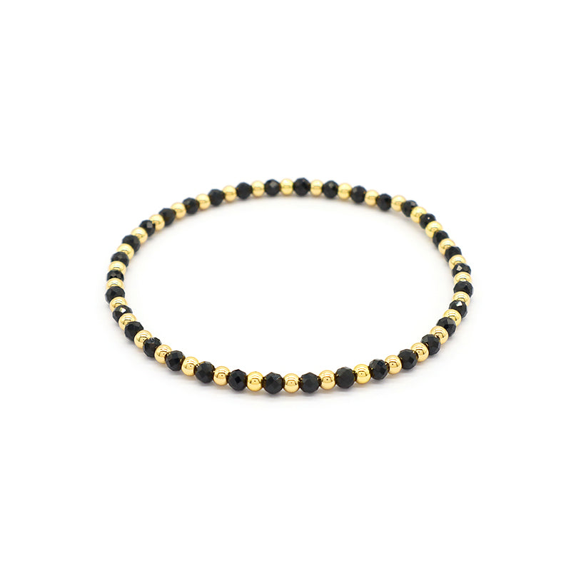 Natural Stone Beads With Gold Plated 925 Sterling Silver Brass Beads Bracelet