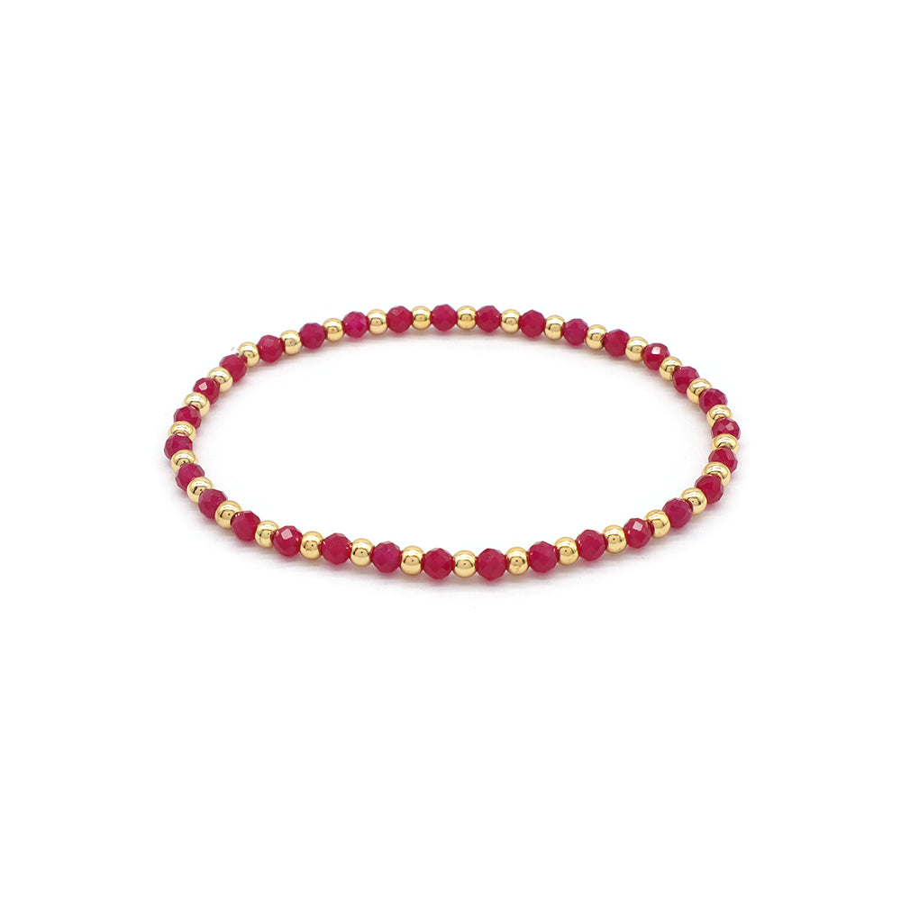 Natural Stone Beads With Gold Plated 925 Sterling Silver Brass Beads Bracelet