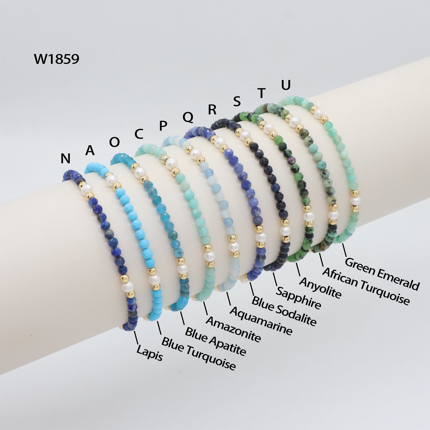 Natural Stone Fresh Water Pearl With 925 Sterling Silver Beads Bracelet