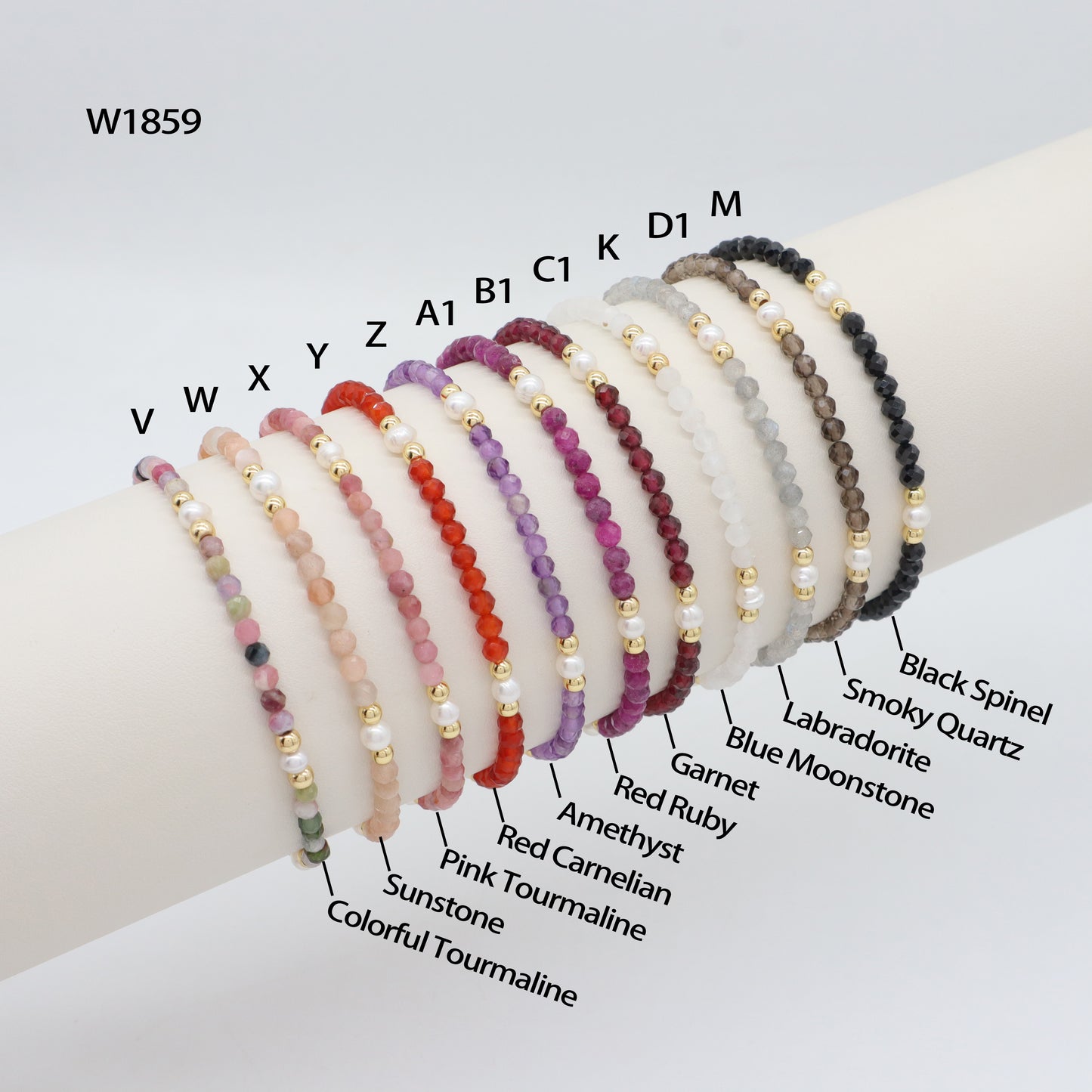 Natural Stone Fresh Water Pearl With 925 Sterling Silver Beads Bracelet
