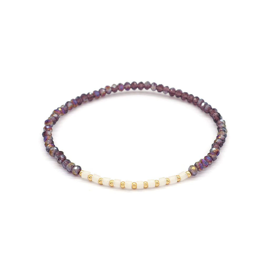 Glass Crystal Beads Bracelet With Natural Stone Beads