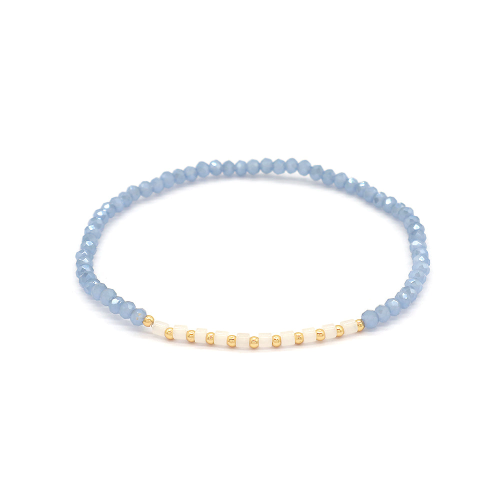 Glass Crystal Beads Bracelet With Natural Stone Beads