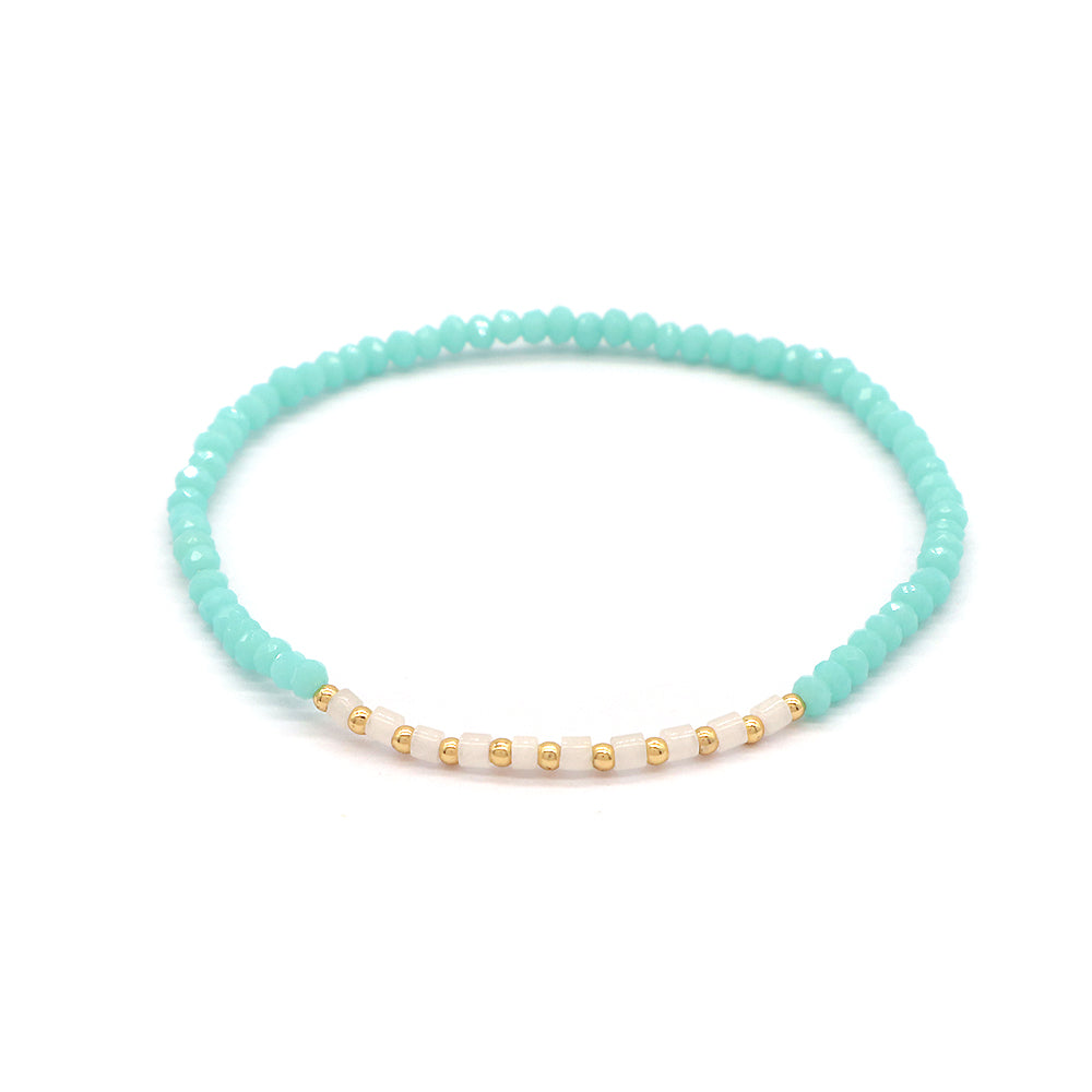 Glass Crystal Beads Bracelet With Natural Stone Beads