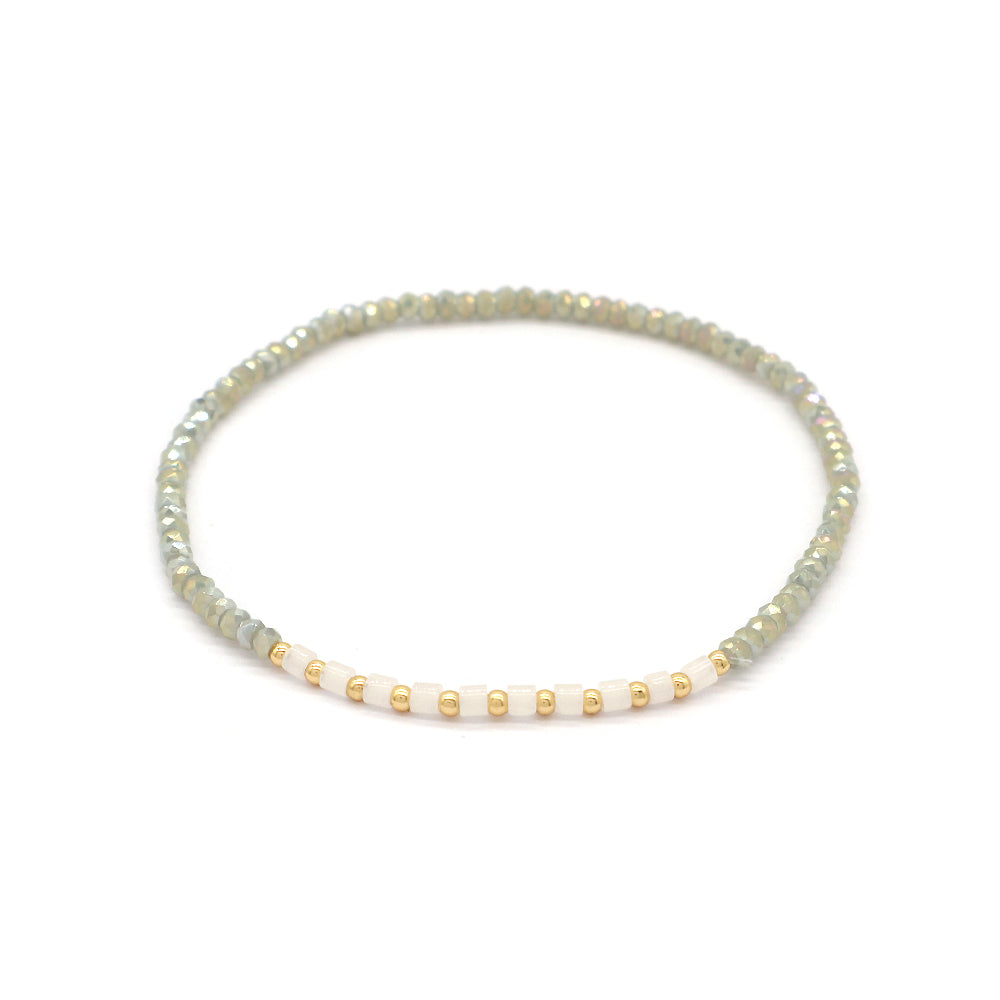 Glass Crystal Beads Bracelet With Natural Stone Beads