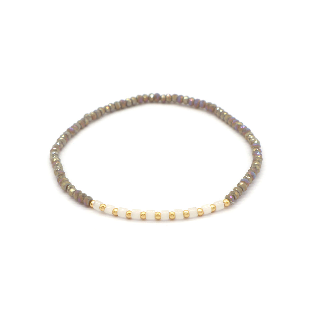Glass Crystal Beads Bracelet With Natural Stone Beads