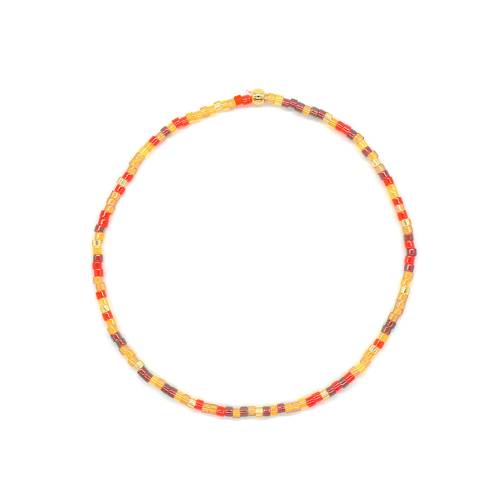Multi-colour Miyuki Beads Elastic Adjustable Bracelet