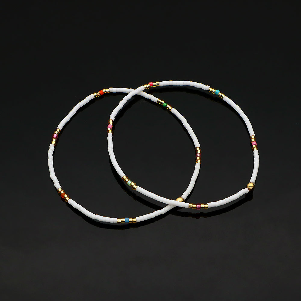 Multi-colour Miyuki Beads Elastic Adjustable Bracelet