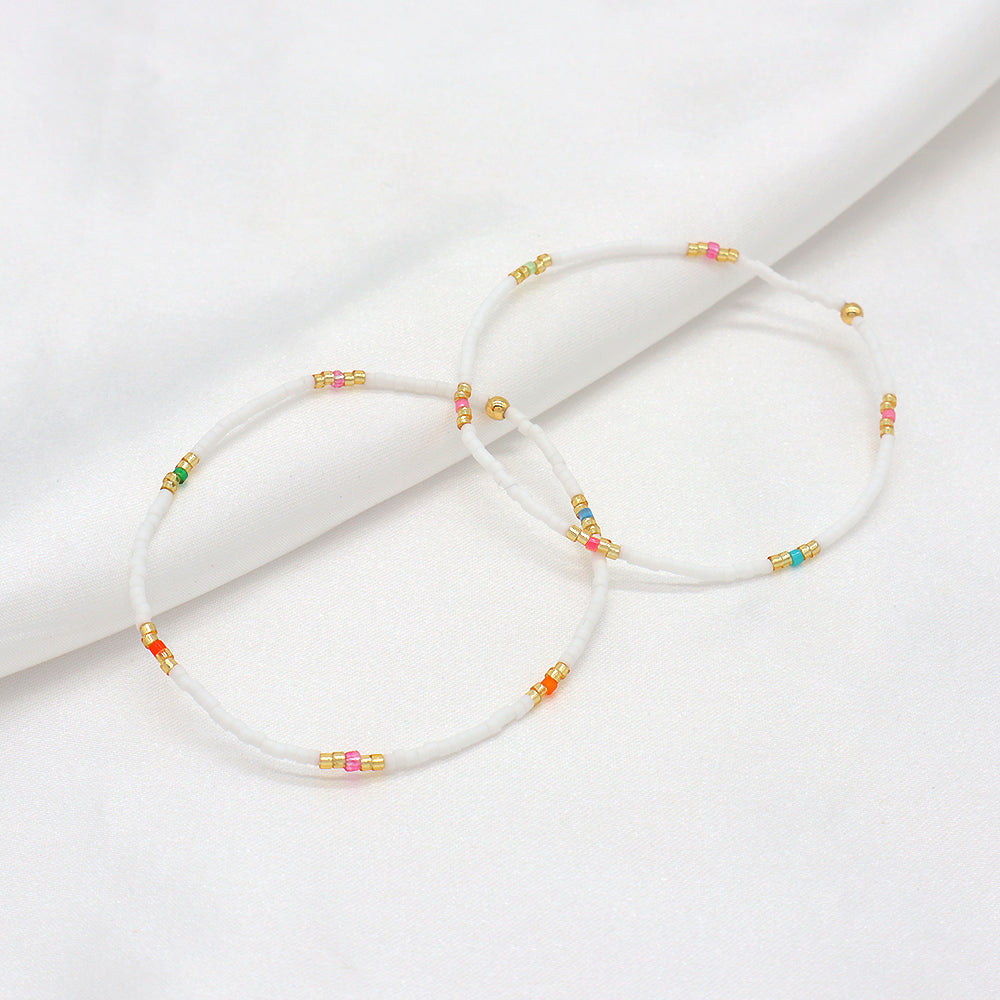 Multi-colour Miyuki Beads Elastic Adjustable Bracelet