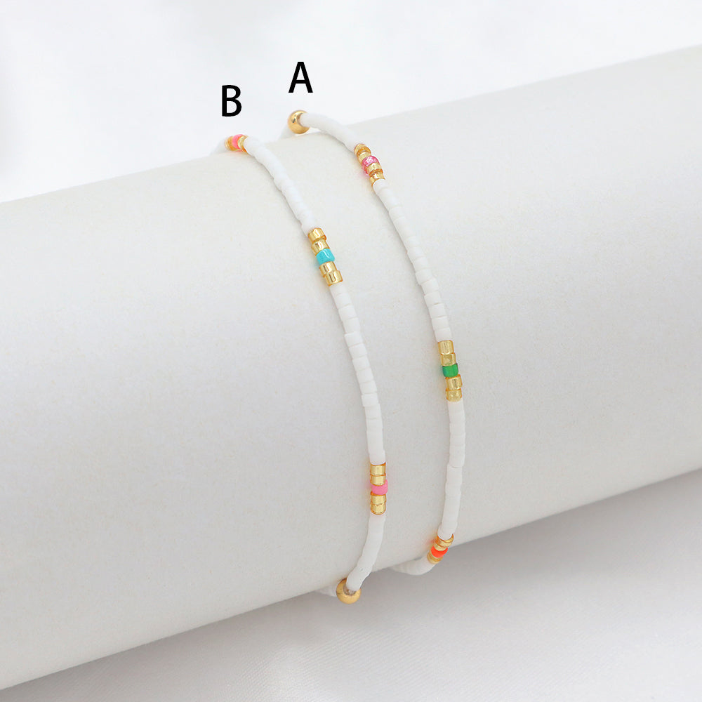 Multi-colour Miyuki Beads Elastic Adjustable Bracelet