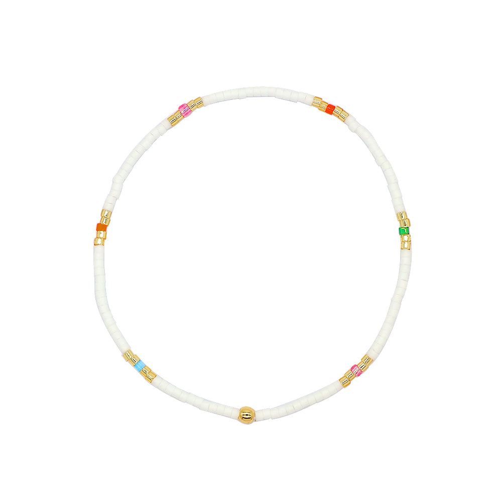 Multi-colour Miyuki Beads Elastic Adjustable Bracelet