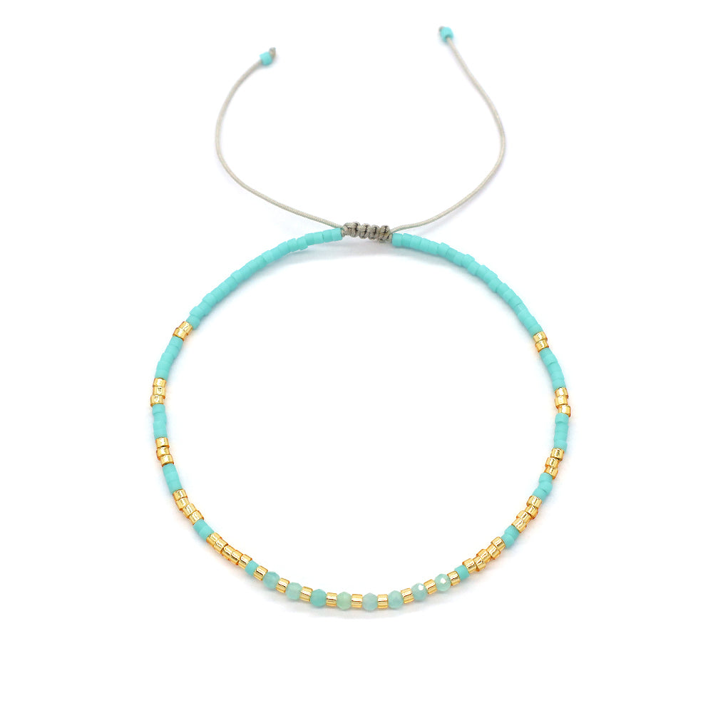 OEM Handmade Adjustable 925 Sterling Silver Woven Macrame Miyuki Natural Stone Beads Bracelet