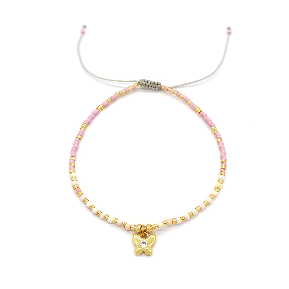 Handmade Adjustable 925 Sterling Silver Woven Macrame Miyuki Natural Stone Beads Bracelet