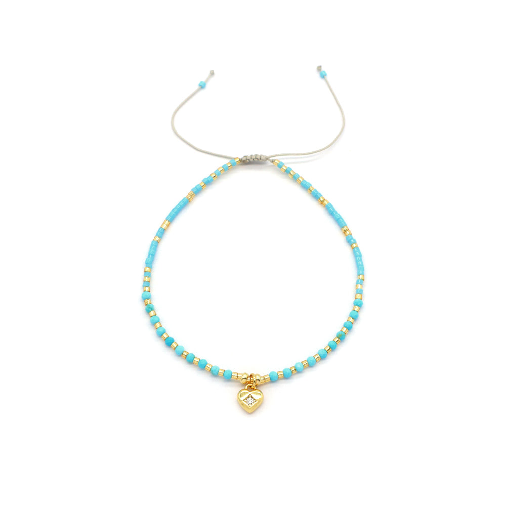 Handmade Adjustable 925 Sterling Silver Woven Macrame Miyuki Natural Stone Beads Bracelet