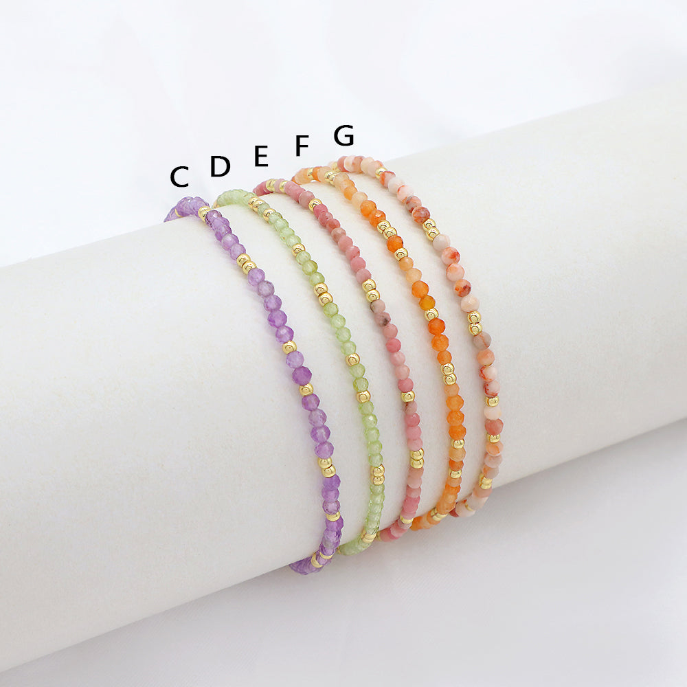 Colorful Miyuki Natural Stone Beads Handmade Elastic Adjustable Bracelet