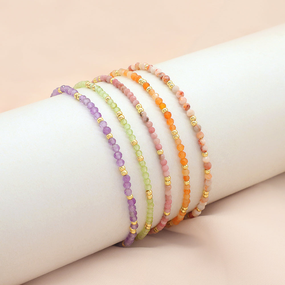 Colorful Miyuki Natural Stone Beads Handmade Elastic Adjustable Bracelet