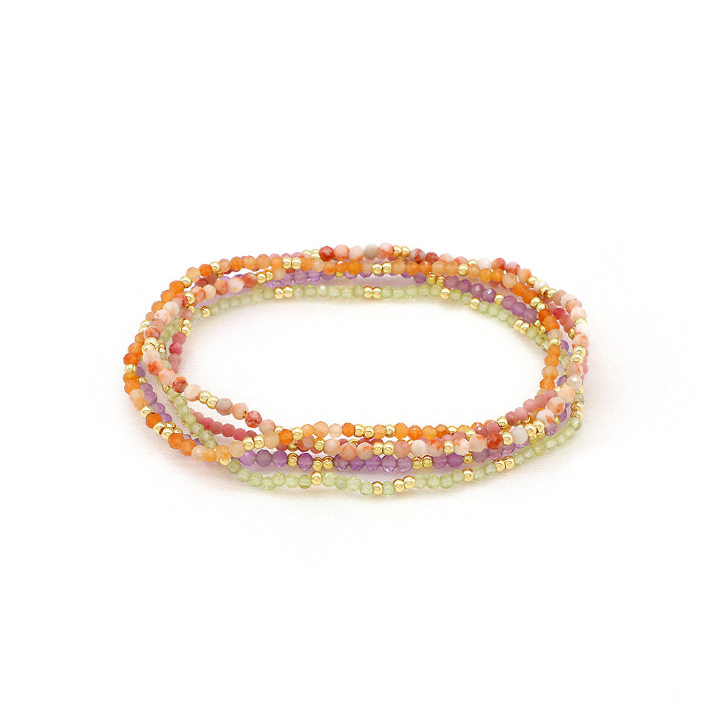 Colorful Miyuki Natural Stone Beads Handmade Elastic Adjustable Bracelet