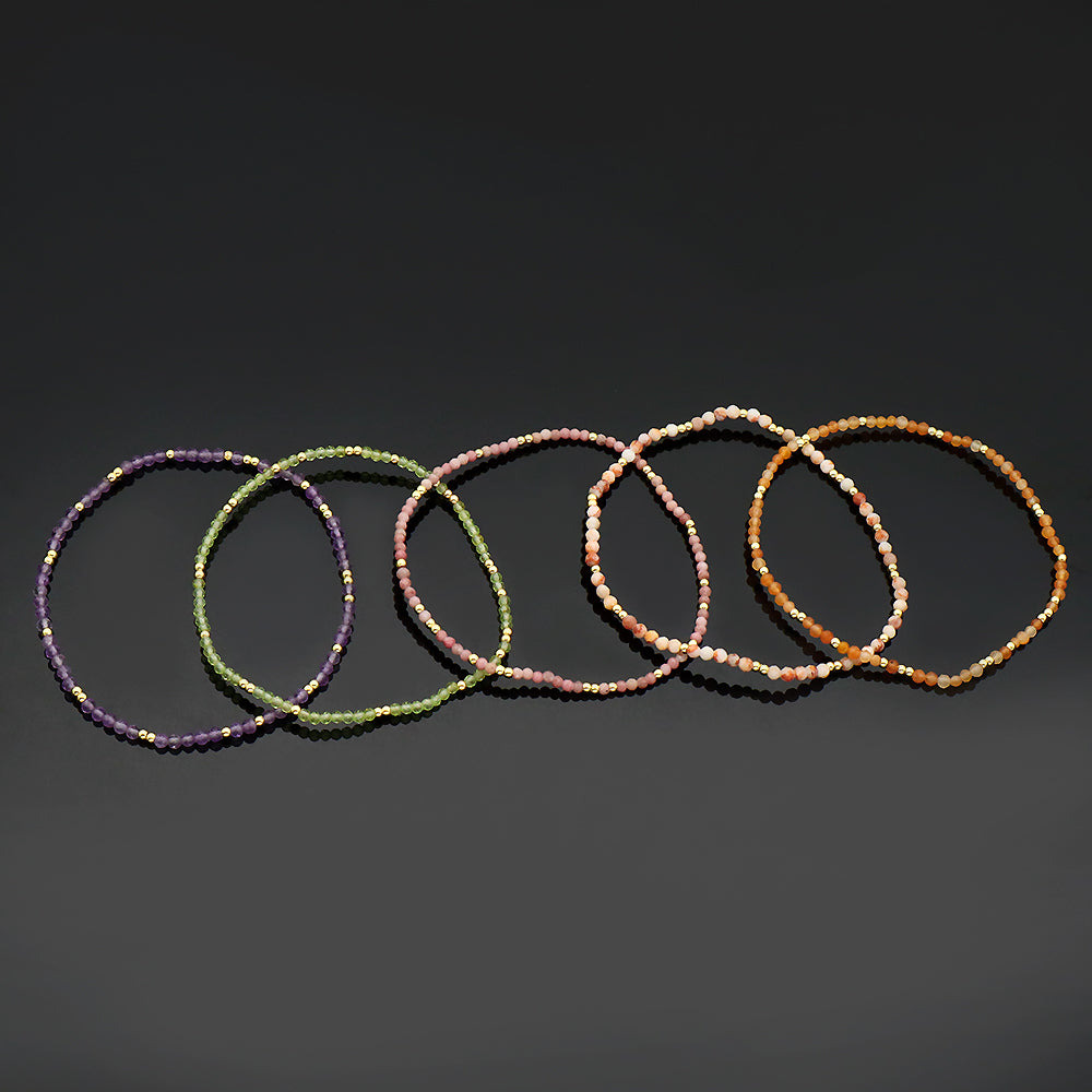 Colorful Miyuki Natural Stone Beads Handmade Elastic Adjustable Bracelet