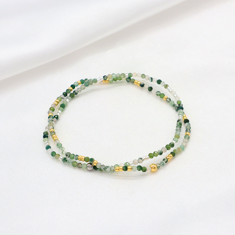 Colorful Miyuki Natural Stone Beads Handmade Elastic Adjustable Bracelet
