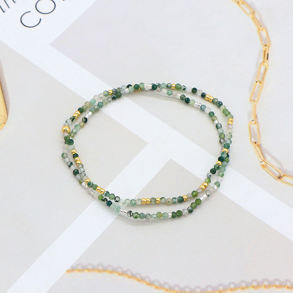 Colorful Miyuki Natural Stone Beads Handmade Elastic Adjustable Bracelet