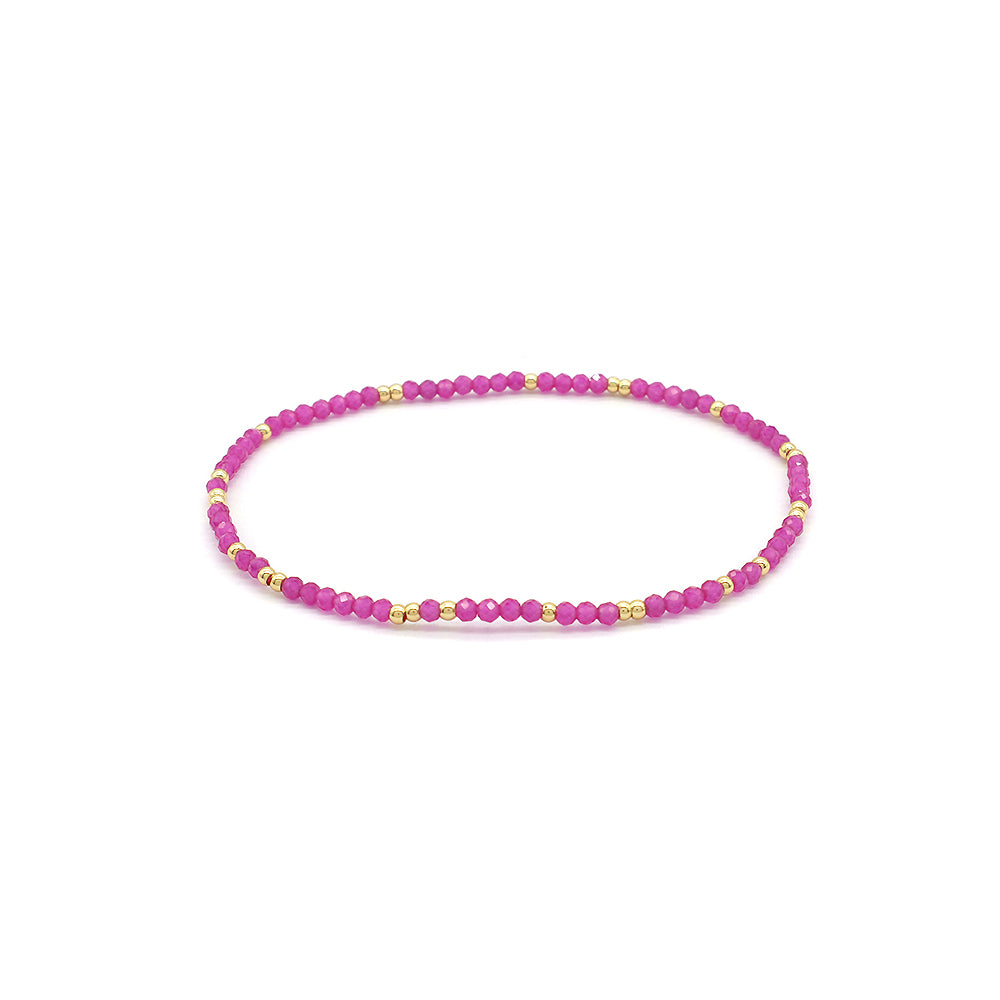 Colorful Natural Stone Beads Handmade Elastic Adjustable Bracelet