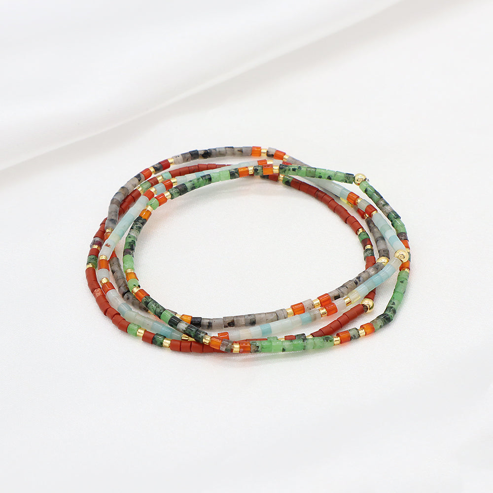 Miyuki Natural Stone Beads Elastic Adjustable Bracelet