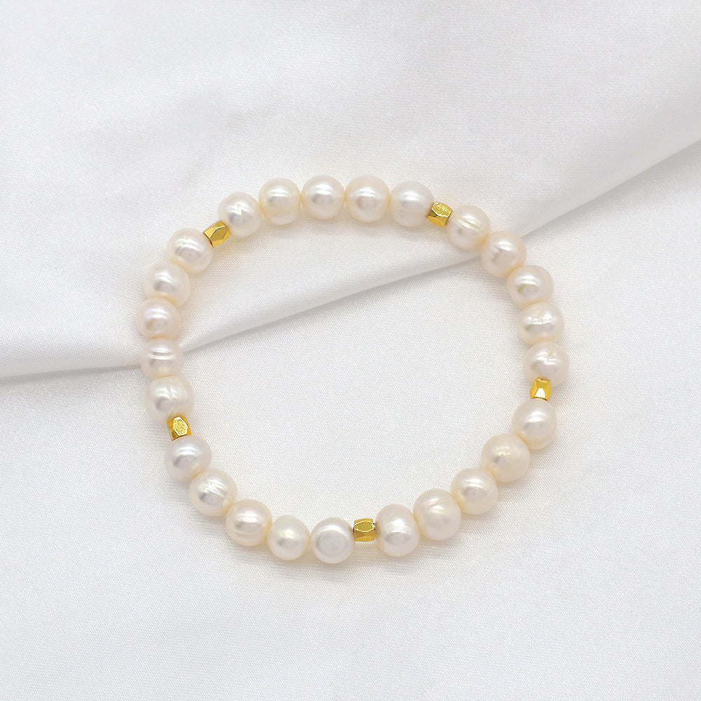 Fresh Water Pearl Handmade Elastic Adjustable Bracelet