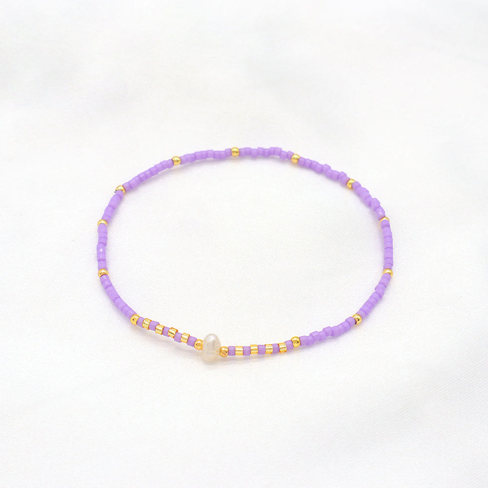 Colorful Miyuki Beads Fresh Water Pearl Handmade Elastic Bracelet