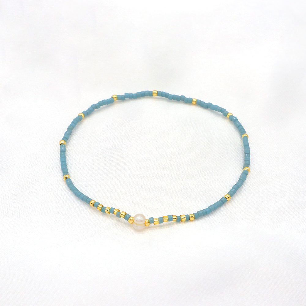 Colorful Miyuki Beads Fresh Water Pearl Handmade Elastic Bracelet