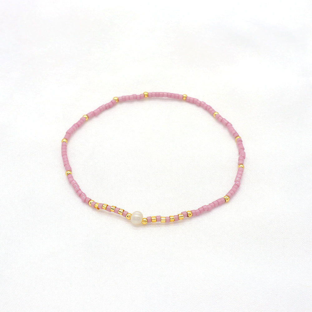 Colorful Miyuki Beads Fresh Water Pearl Handmade Elastic Bracelet